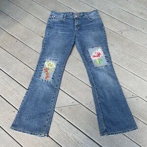 Vintage AB JEANS Embroidered Patches Boot leg 14